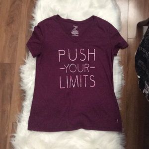 Purple graphic work out top